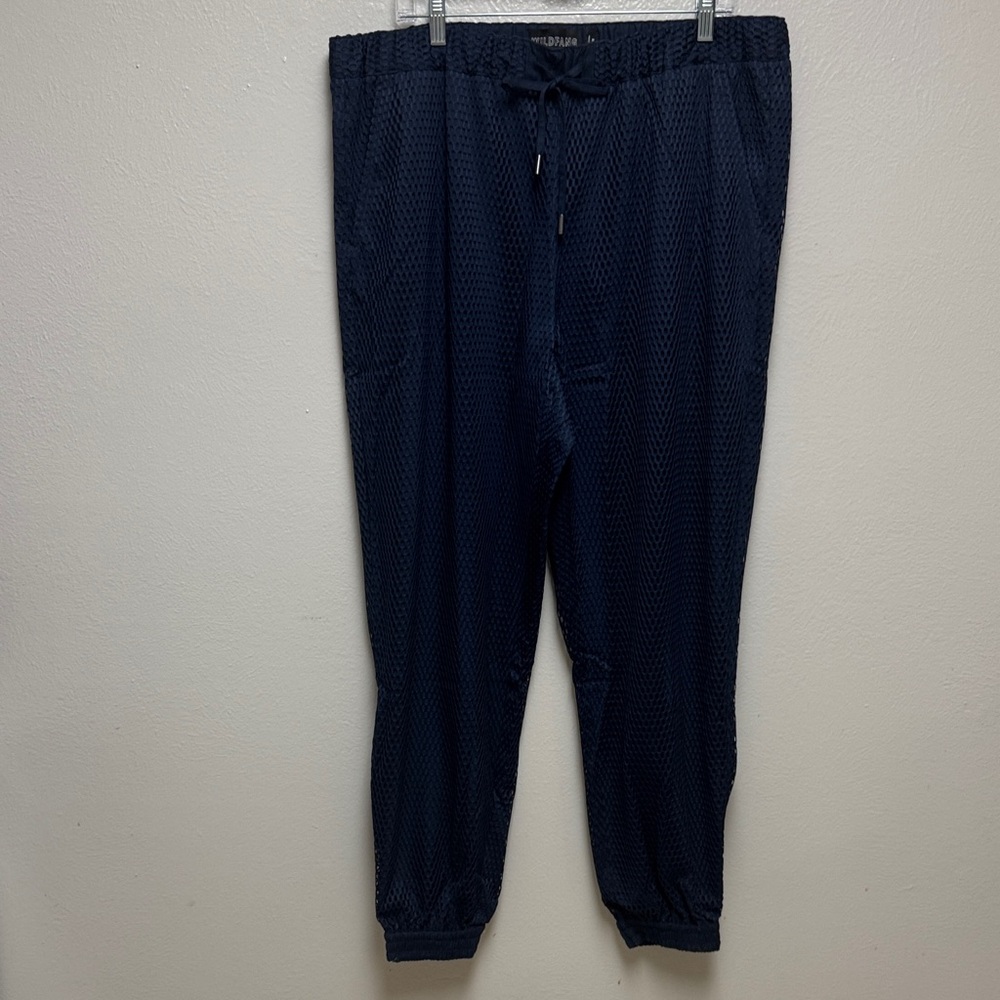 Wildfang Empower Navy Mesh Jogger Pants - Picture 3 of 10